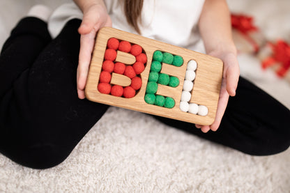 Personalized Gift, Wooden Name with felt balls, Custom Name Decor, Wooden Letters, Personalized Gift, Newborn Gift, Nursery Decor