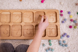 Montessori sorting tray with numbers toddler activities child gift for kids Montessori learning counting handmade unique math teacher gift