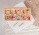 Load image into Gallery viewer, Montessori sorting tray with numbers toddler activities child gift for kids Montessori learning counting handmade unique math teacher gift
